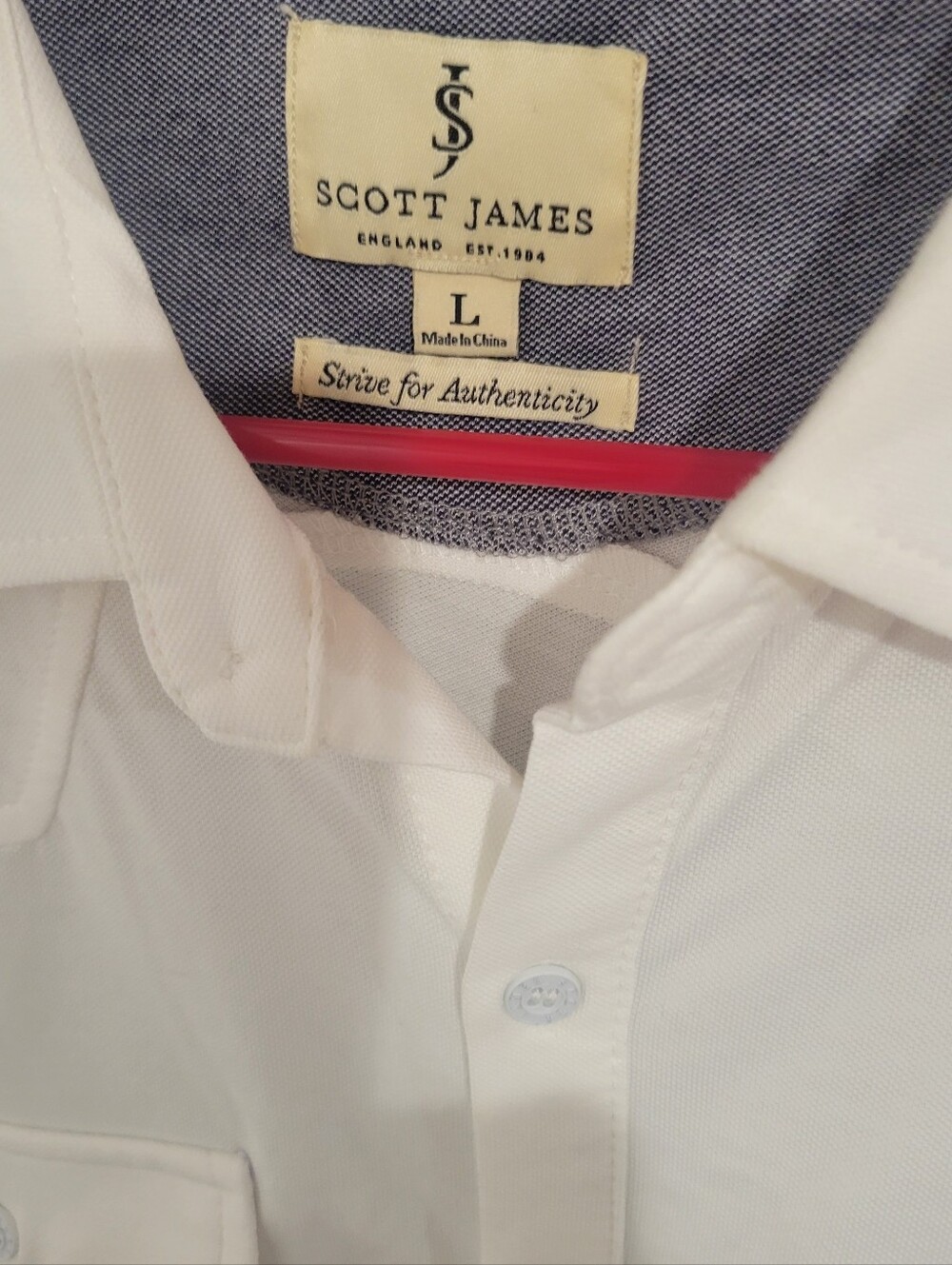 Scott James Men’s White Dress Shirt - Classic Tailored Oxford